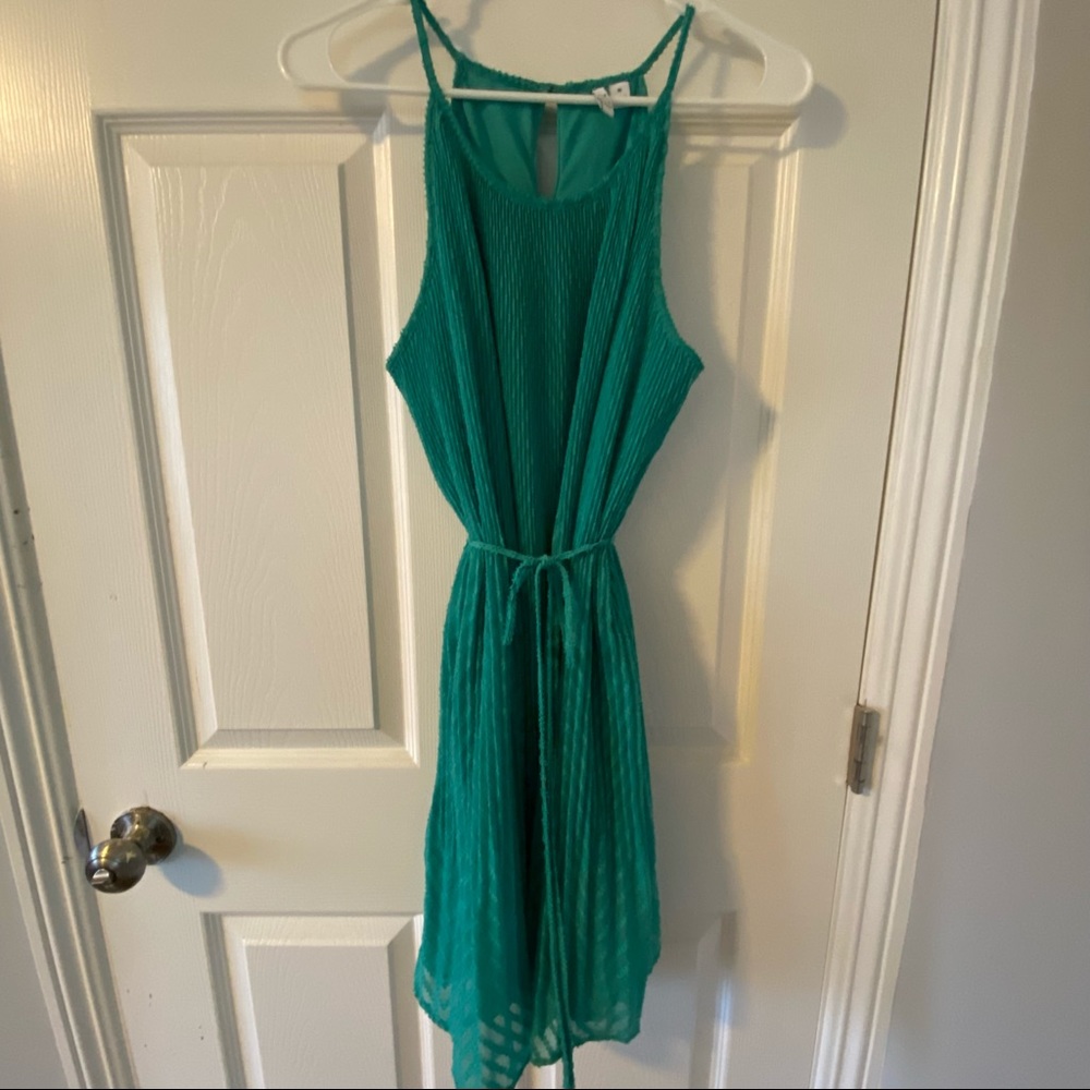 Mint halter flouncy dress